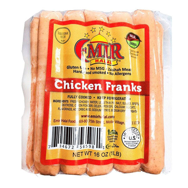 Halal Sausage Chicken Franks – Pre Pack – 15.98 oz (453gr)